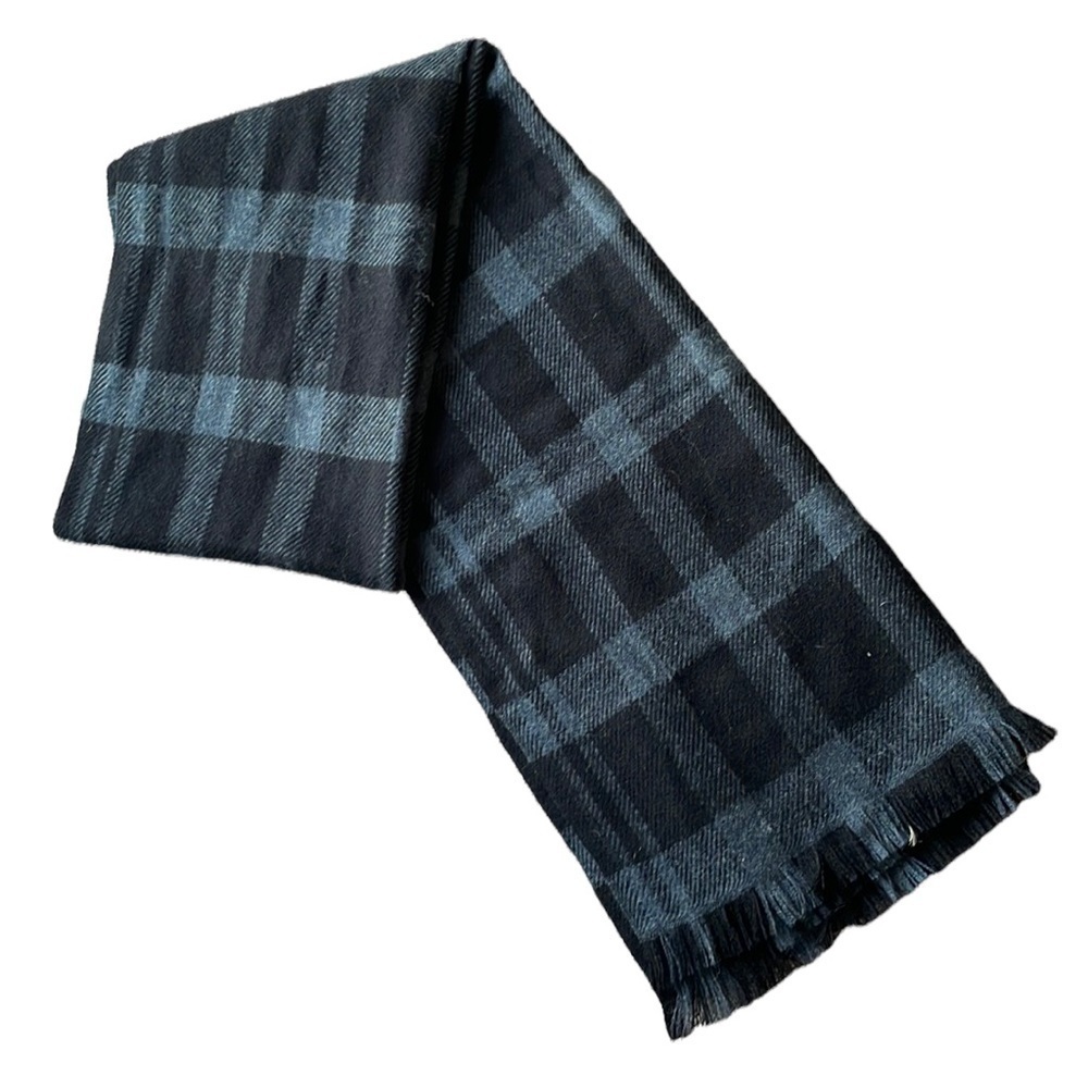 Pistil‎ Wool Blend Black + White Unisex Plaid Scarf
